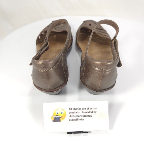 Clarks Strappy Slip On Casual Block Heel Loafer Womens Size 8 26069523 Brown - Picture 3 of 9